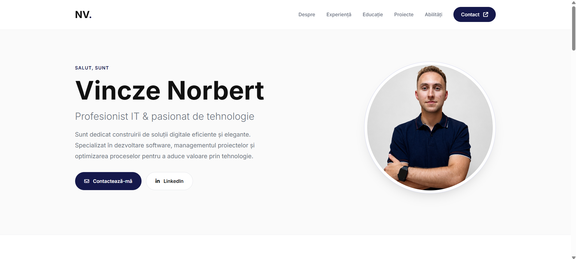 Captură de ecran a platformei E-Commerce